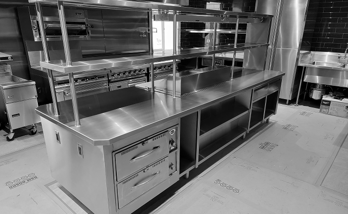 Custom stainless steel commercial workstations