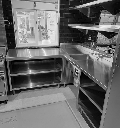 Custom stainless steel commercial workstations